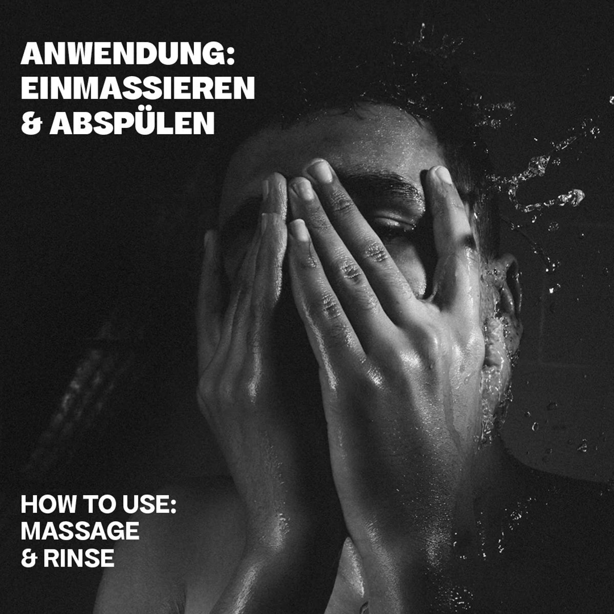 Man washes face with water in dark environment as part of routine with Bali Gents Gentle Face & Beard Wash 150ml.