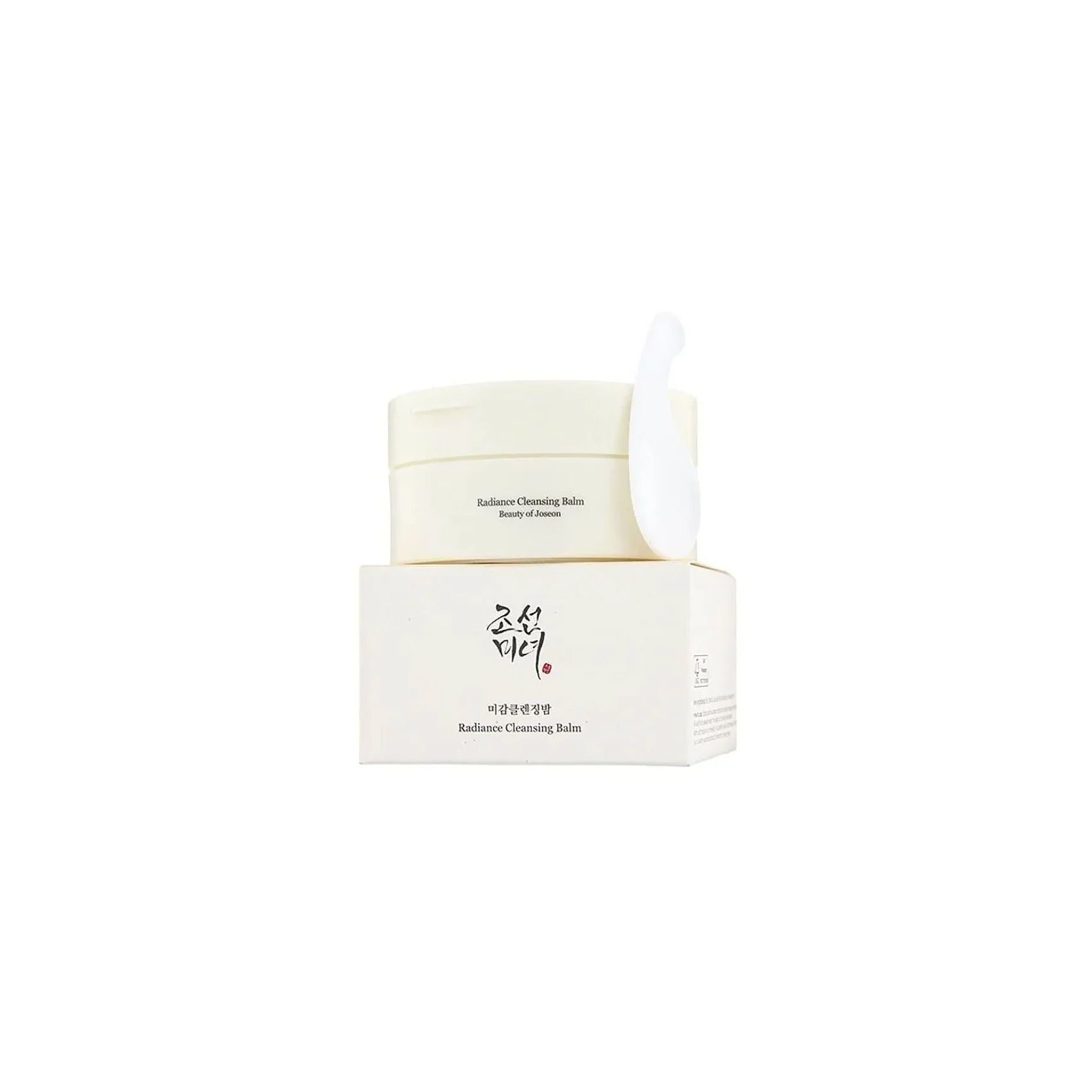 Beauty of Joseon Radiance Cleansing Balm 100ml i elegant beholder med spatel og original emballage på hvid baggrund.