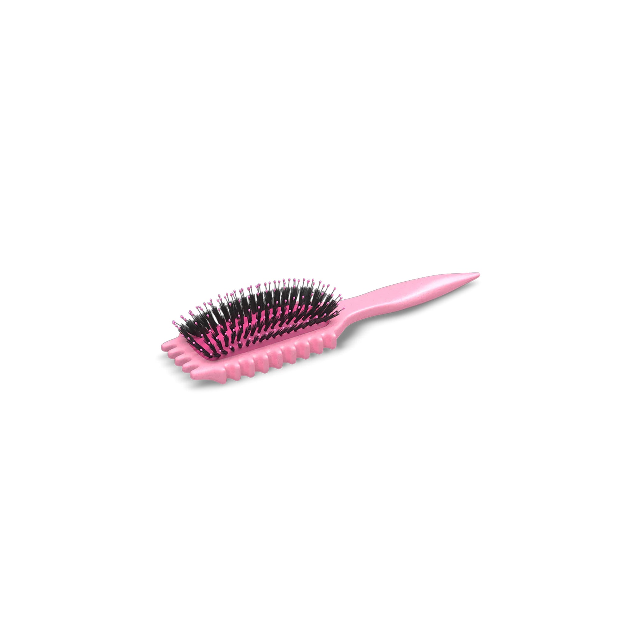 Bounce Curl Volume EdgeLift Brush Pink med buet børstehoved og sorte børstepigge, designet til volumen og definerede krøller.
