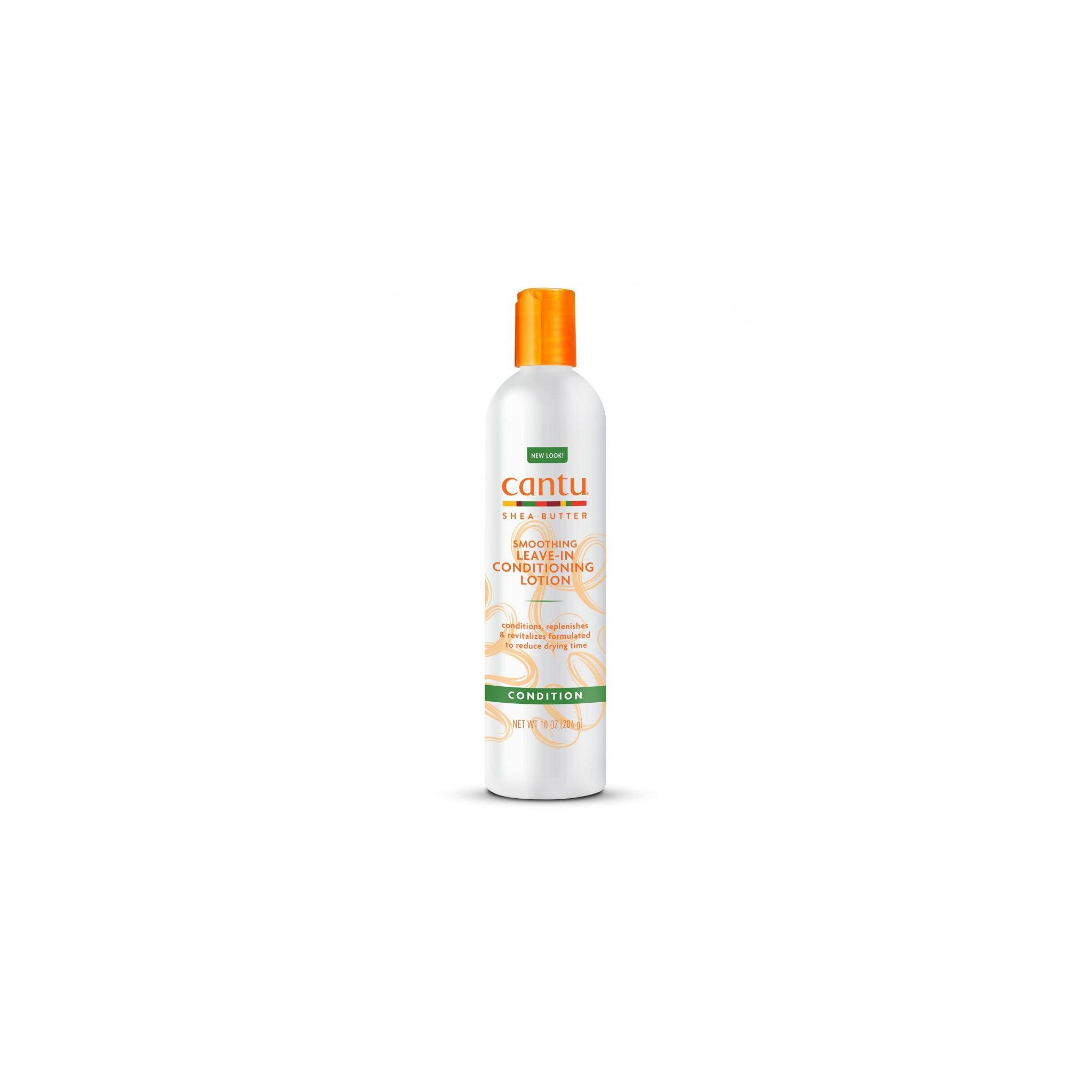 Flaske med Cantu Shea Butter Smoothing Leave-In Conditioning Lotion.