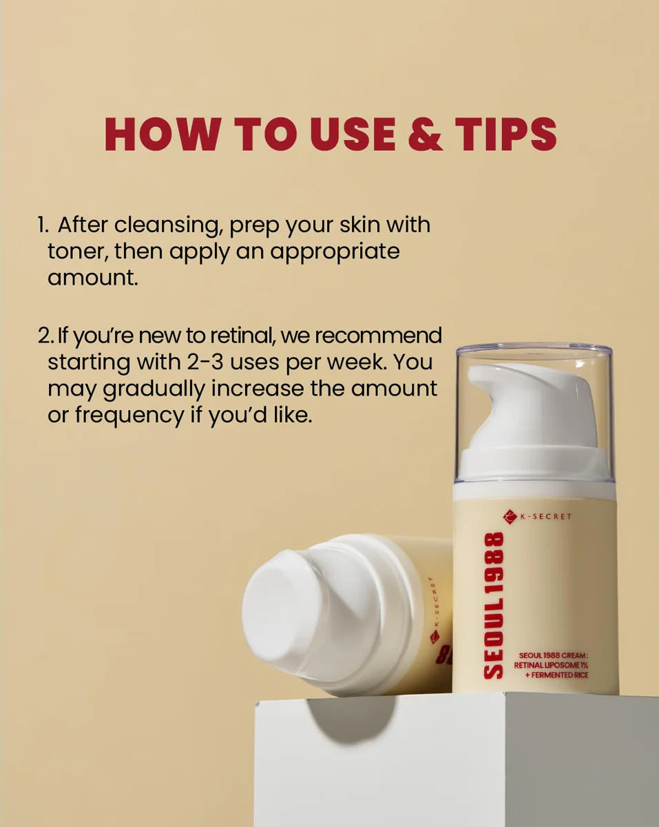 K-Secret Cream: Retinal Liposome 1% + Fermented Rice 50 ml