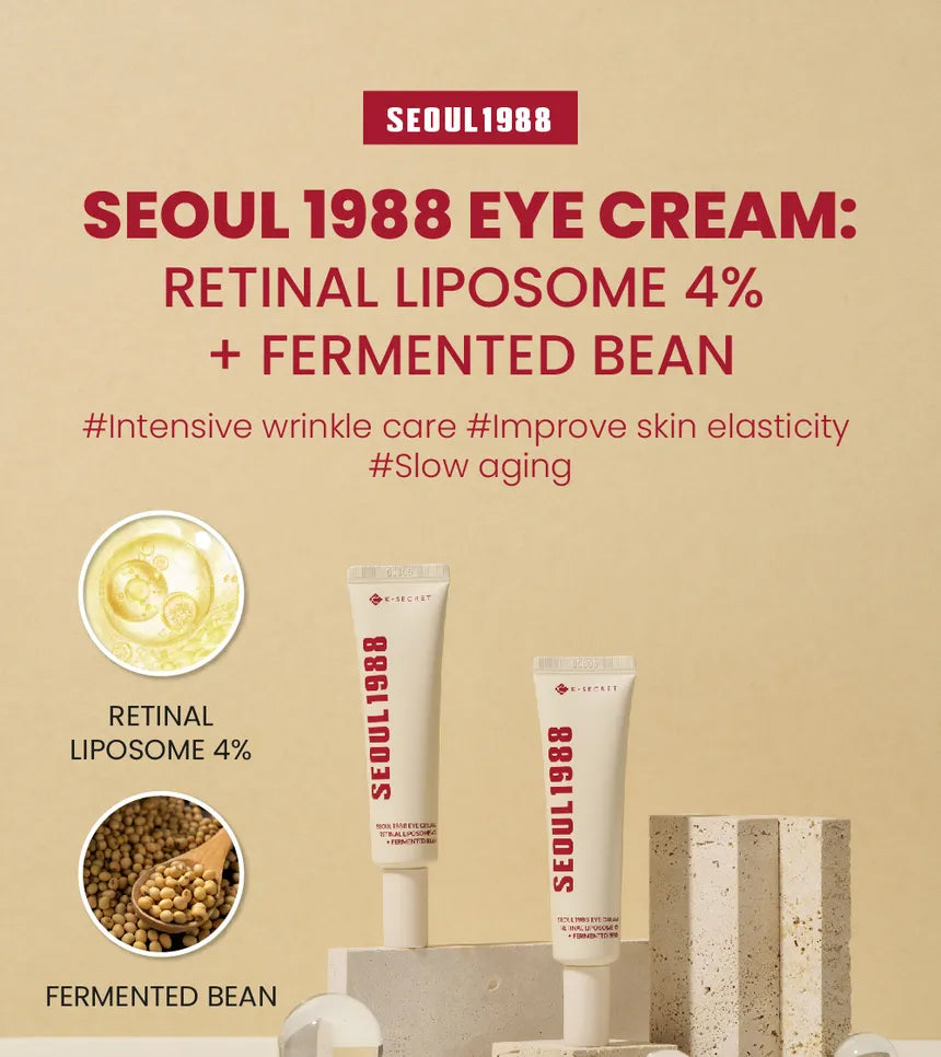 K-Secret Eye Cream: Retinal Liposome 4% + Fermented Bean 30 ml
