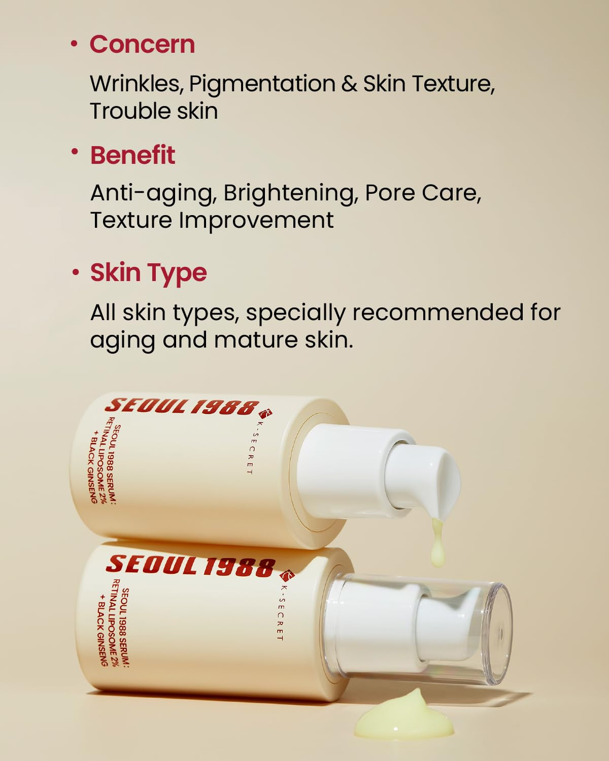 K-Secret Serum: Retinal Liposome 2% + Black Ginseng 30 ml