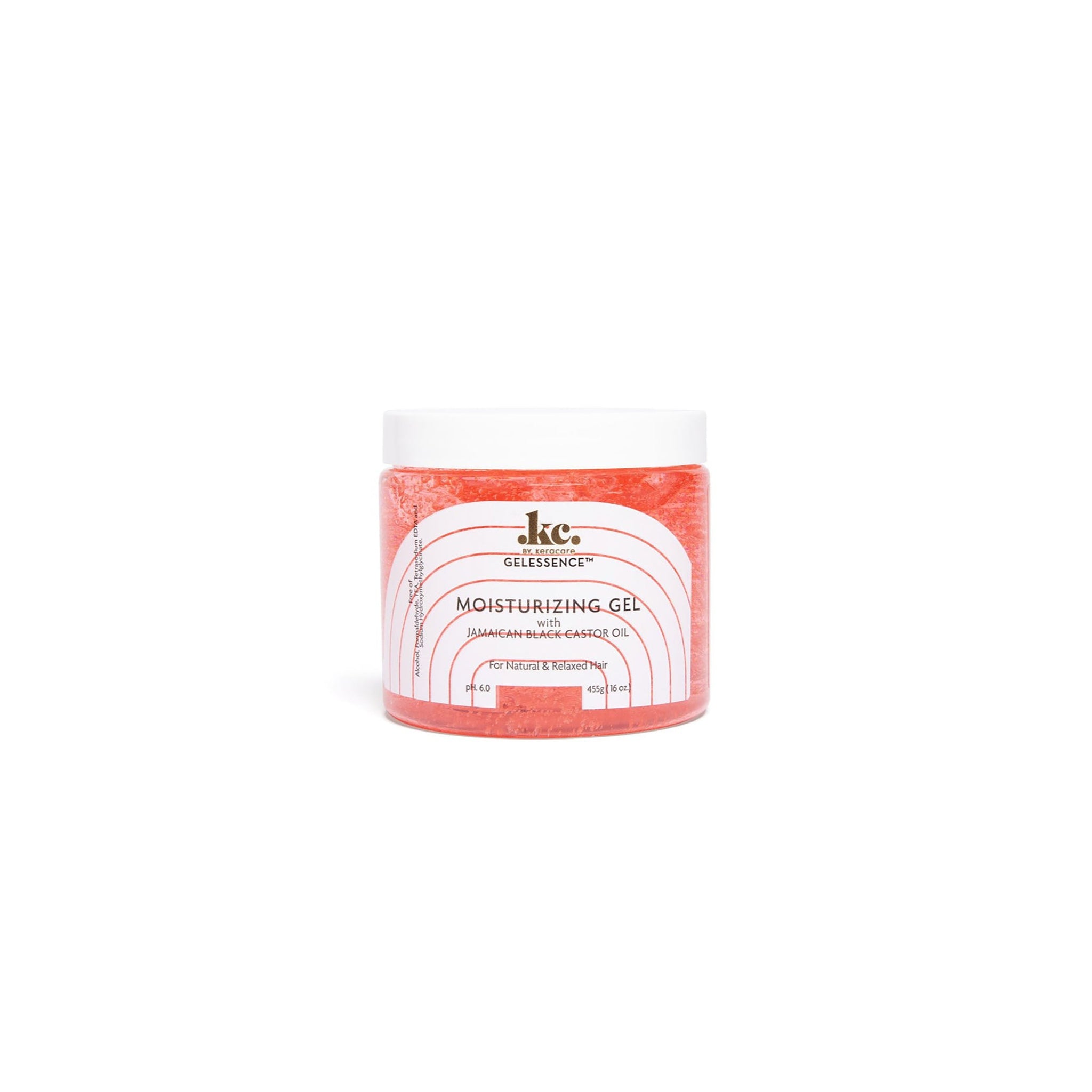 KeraCare Gelessence Moisturizing Gel med jamaicansk sort ricinusolie til naturligt og relaxed hår. Fugtgivende gel i orange beholder.