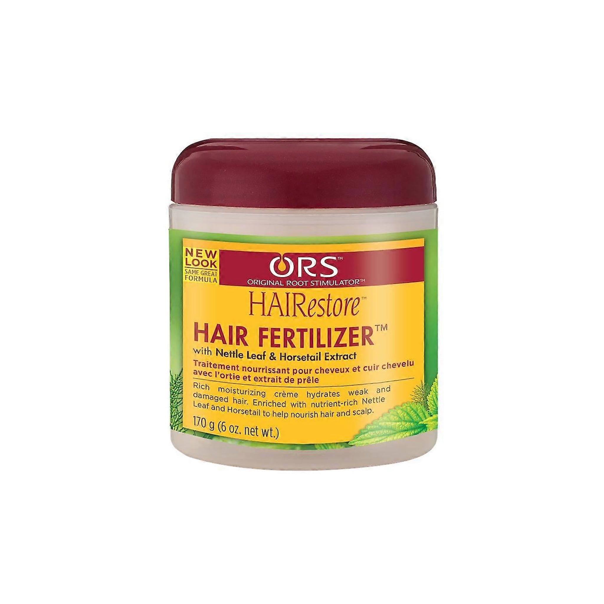 Produktbillede af ORS HAIRestore Hair Fertilizer (170g) med brændenælde og padderokke ekstrakt.