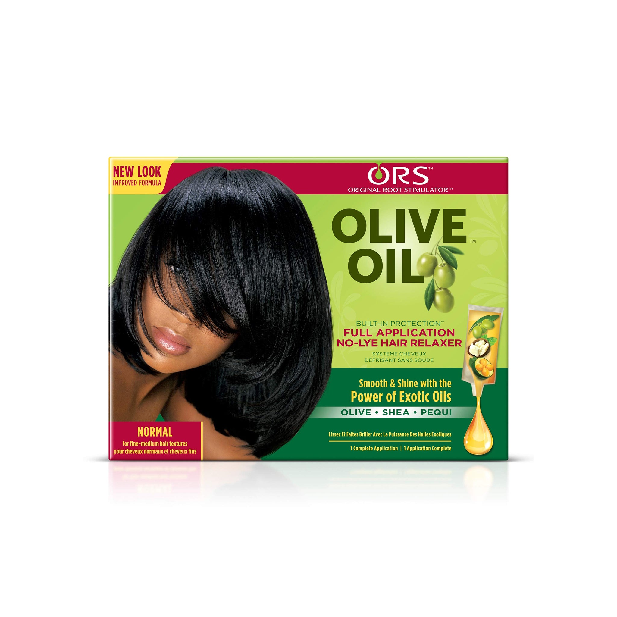 ORS Olive Oil No-Lye Hair Relaxer (Normal) med olivenolie, shea for glat og glansfuldt hår.