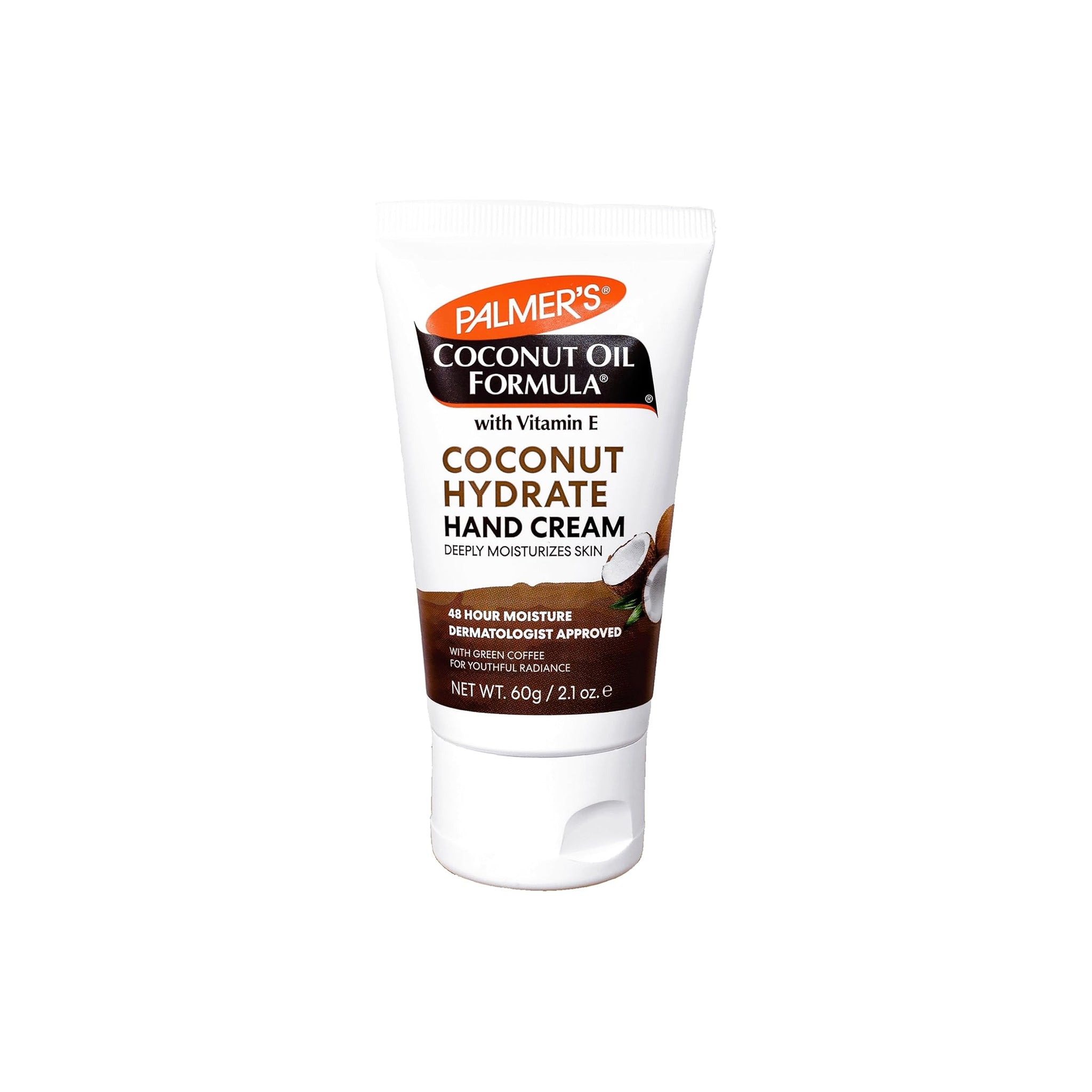 Palmer's Coconut Oil Formula Hydrate håndcreme. Hvid tube med tekst og logo.
