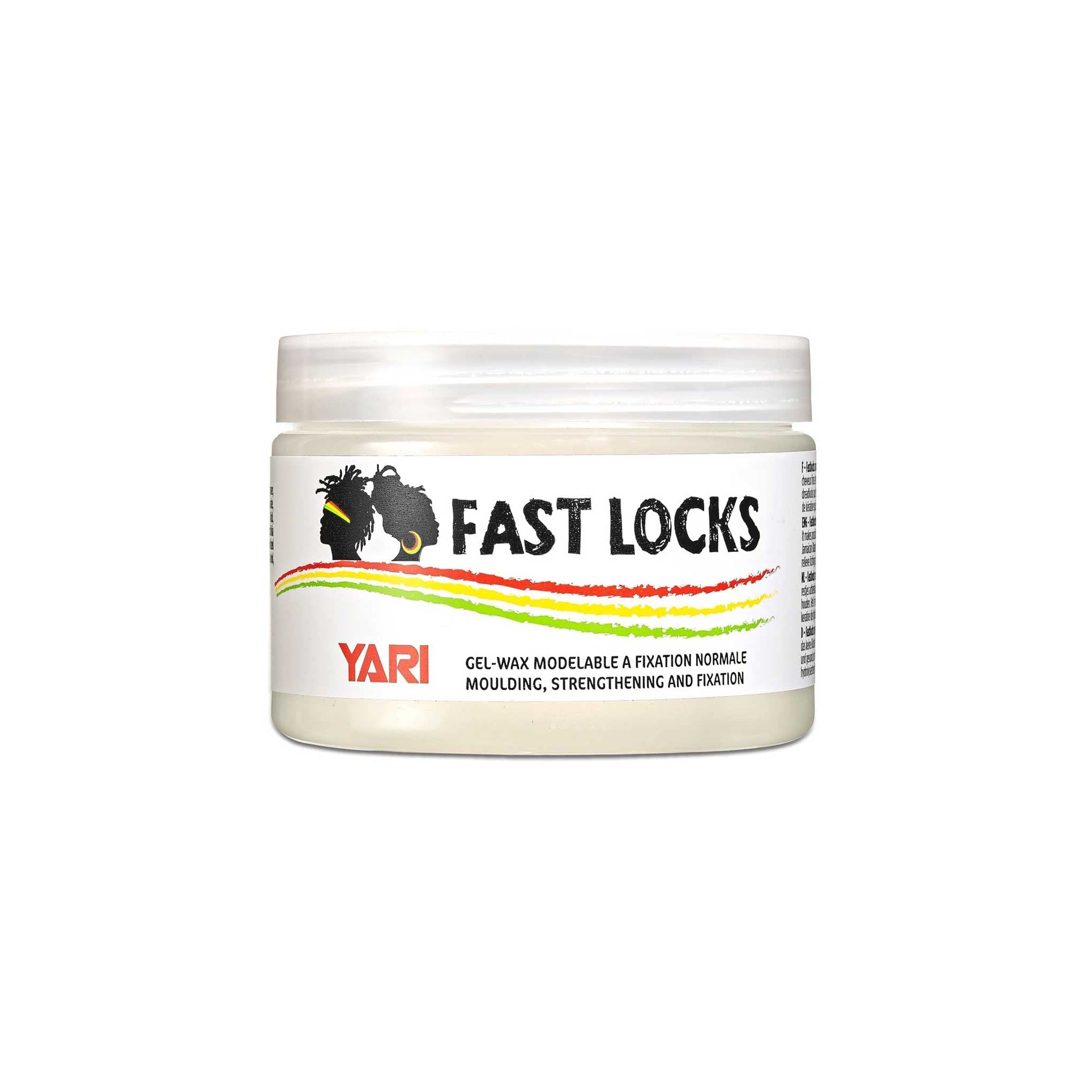 YARI Fast Locks Regular Hold (300 ml). Hvid bøtte med hvidt låg. Gel-voks til at style, styrke og fiksere håret.