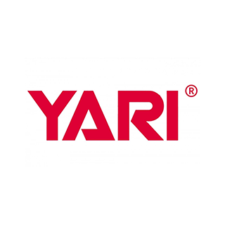 YARI logo i rød skrift på hvid baggrund.